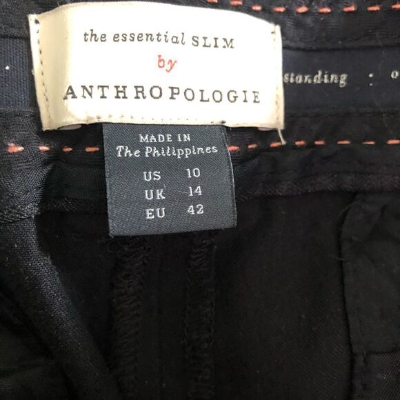 Anthropologie the Essential Slim Trousers Black 10 - Picture 7 of 9
